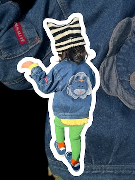 「アイテム（デニムジャケット）」を使った、▷ fuu ◁さん（キッズ・110cm）の秋コーディネート