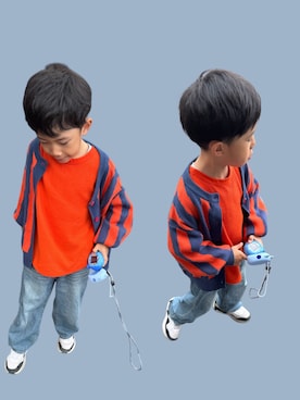 「アイテム（カーディガン/ボレロ）」を使った、▷ fuu ◁さん（キッズ・110cm）の秋コーディネート