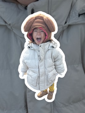 「アイテム（Tシャツ/カットソー、グリーン系）」を使った、▷ fuu ◁さん（キッズ・110cm）の冬コーディネート