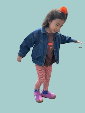 「アイテム（セットアップ）」を使った、▷ fuu ◁さん（キッズ・110cm）の春コーディネート