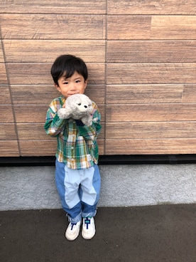 「3can4on（サンカンシオン）のアイテム」を使った、▷ fuu ◁さん（キッズ・100cm）の秋コーディネート