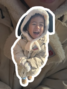 「アイテム（デニムパンツ）」を使った、▷ fuu ◁さん（キッズ・110cm）の冬コーディネート