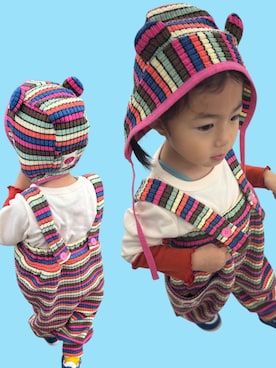 「アイテム（帽子）」を使った、▷ fuu ◁さん（キッズ・110cm）の秋コーディネート