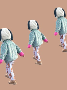 「アイテム（オールインワン・サロペット）」を使った、▷ fuu ◁さん（キッズ・110cm）の秋コーディネート