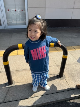 「Life Support Products（ライフサポートプロダクツ）の【COTTON from U.S.A】プリントビックロンT（Tシャツ/カットソー、ブルー系）」を使った、▷ fuu ◁さん（キッズ・110cm）の春コーディネート