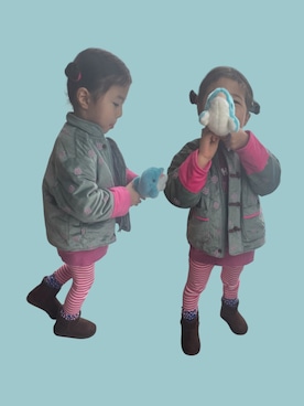 「p.premier（ピードットプルミエ）のアイテム」を使った、▷ fuu ◁さん（キッズ・110cm）の冬コーディネート