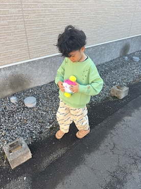 「p.premier（ピードットプルミエ）のアイテム（パンツ）」を使った、▷ fuu ◁さん（キッズ・110cm）の春コーディネート