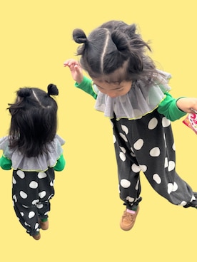 「アイテム（オールインワン・サロペット）」を使った、▷ fuu ◁さん（キッズ・110cm）の秋コーディネート