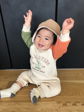 「9ヶ月」｜▷ fuu ◁さん（キッズ・90cm）の秋コーディネート