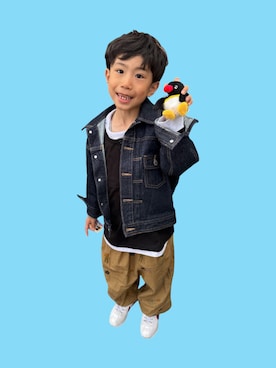 「PAIRMANON STREET（ペアマノンストリート）のアイテム」を使った、▷ fuu ◁さん（キッズ・110cm）の春コーディネート