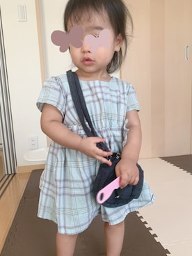 「SLAP SLIP（スラップスリップ）のアイテム（ワンピース/ドレス）」を使った、KOMUGIさん（キッズ・80cm）の夏コーディネート