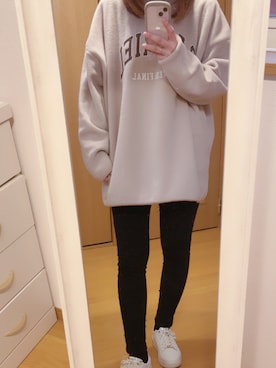 「WC（ダブル シー）のアイテム（スウェット）」を使った、９６３２さん（レディース・159cm）の冬コーディネート