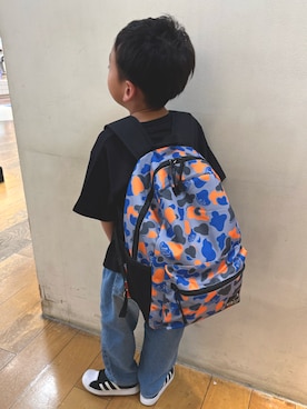 「アイテム（バックパック/リュック）」を使った、pooh❁¨̮sukeさん（キッズ・110cm）の秋コーディネート