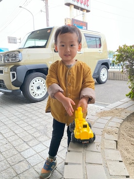 「CIAOPANIC TYPY（チャオパニックティピー）のアイテム（ノーカラージャケット）」を使った、pooh❁¨̮sukeさん（キッズ・90cm）の秋コーディネート