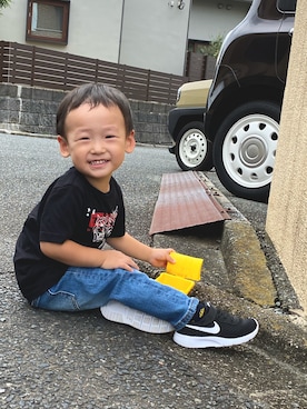 「DIESEL（ディーゼル）のアイテム（Tシャツ/カットソー）」を使った、pooh❁¨̮sukeさん（キッズ・90cm）の秋コーディネート