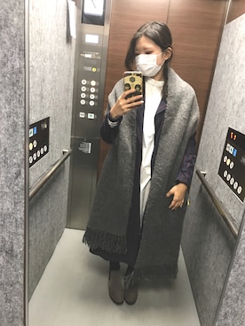 「CIAOPANIC（チャオパニック）のアイテム（その他アウター）」を使った、ババアさん（レディース・163cm）の冬コーディネート
