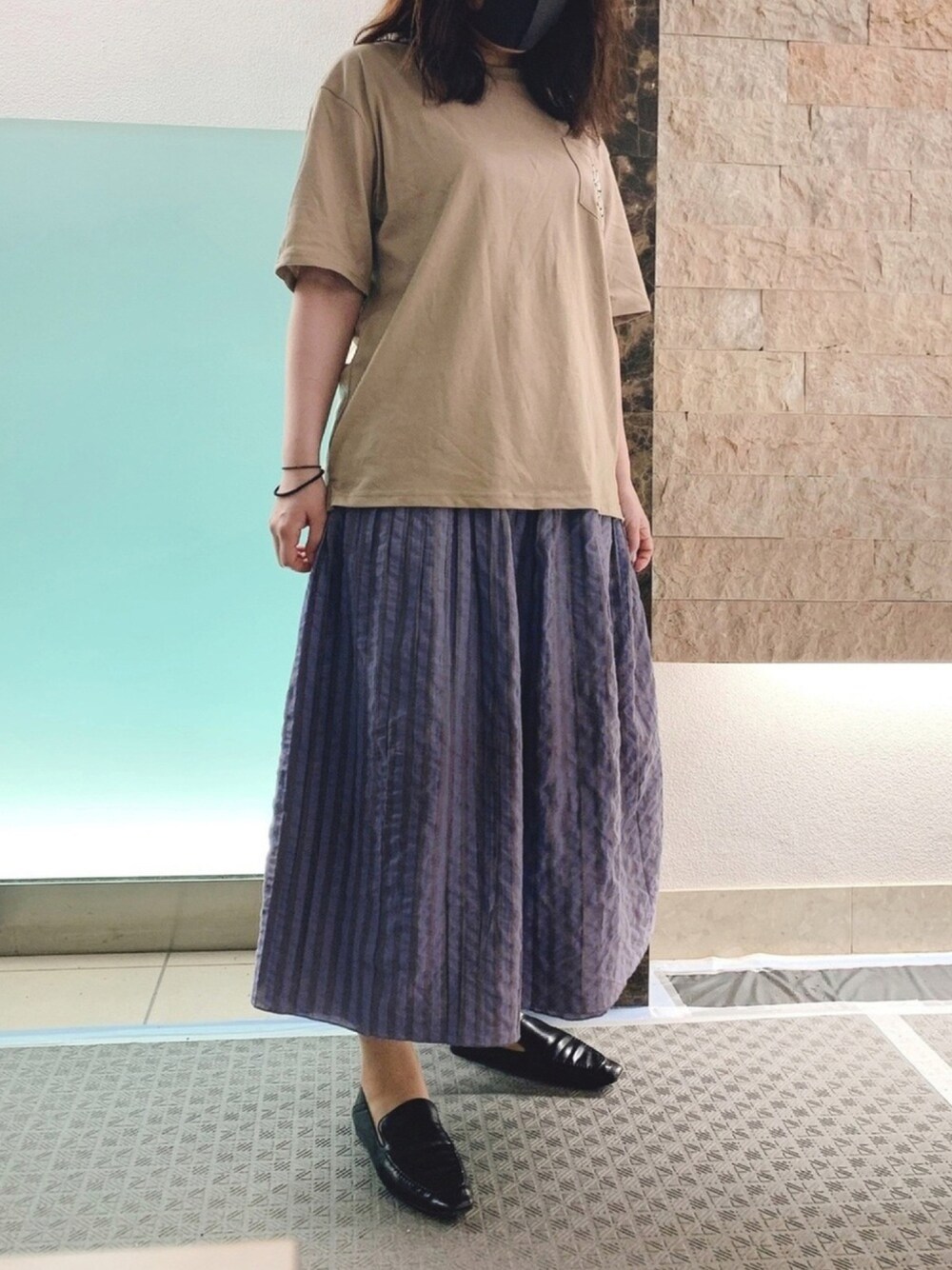 「ジョンブル　プライベート　ラボ(Johnbull Private labo)、わかるさん、SPINNS、スカート、Tシャツ」｜「♡のアイテム（その他雑貨、その他）」を使った、あじ🌷さん（レディース・164cm）の夏コーディネートの1枚目の写真