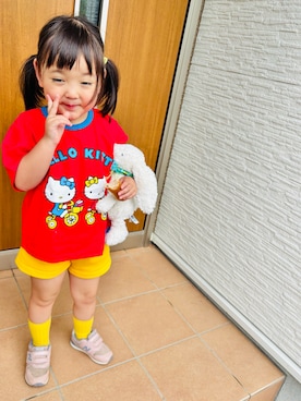 「アイテム（Tシャツ/カットソー）」を使った、♡can &me♡さん（キッズ・100cm）の夏コーディネート