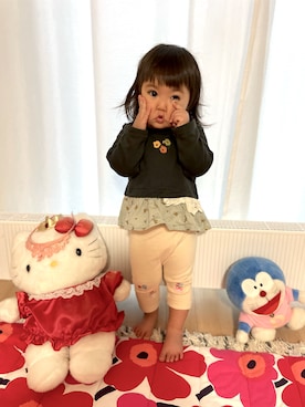 「MIKI HOUSE（ミキハウス）のアイテム（パンツ）」を使った、♡can &me♡さん（キッズ・90cm）の秋コーディネート