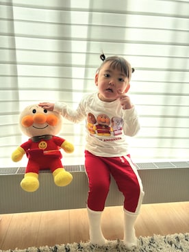 「ANPANMAN KIDS COLLECTION（アンパンマンキッズコレクション）のアイテム」を使った、♡can &me♡さん（キッズ・90cm）の春コーディネート