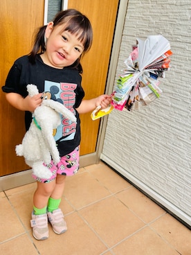 「アイテム（Tシャツ/カットソー）」を使った、♡can &me♡さん（キッズ・100cm）の夏コーディネート