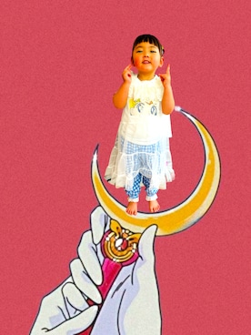 「美少女戦士セーラームーン（ビショウジョセンシセーラームーン）のアイテム」を使った、♡can &me♡さん（キッズ・90cm）の夏コーディネート