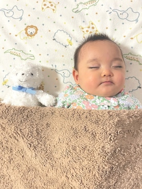 「アイテム（ママ＆ベビー、グリーン系）」を使った、♡can &me♡さん（キッズ・90cm）の秋コーディネート