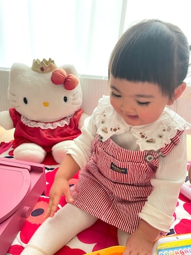 「OSHKOSH（オシュコシュ）のアイテム（ワンピース/ドレス）」を使った、♡can &me♡さん（キッズ・90cm）の冬コーディネート