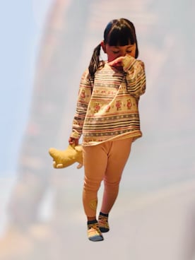 「アイテム（スウェット）」を使った、♡can &me♡さん（キッズ・100cm）の冬コーディネート