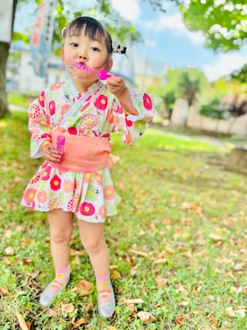 「アイテム（水着/着物・浴衣）」を使った、♡can &me♡さん（キッズ・100cm）の夏コーディネート