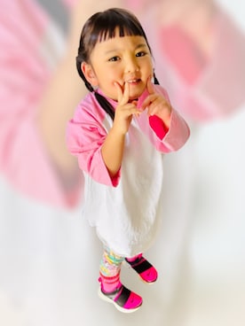 「アイテム（Tシャツ/カットソー）」を使った、♡can &me♡さん（キッズ・100cm）の秋コーディネート