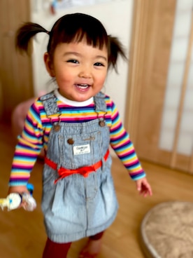 「OSHKOSH（オシュコシュ）のアイテム（ワンピース/ドレス）」を使った、♡can &me♡さん（キッズ・90cm）の秋コーディネート