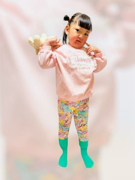 「アイテム（スウェット）」を使った、♡can &me♡さん（キッズ・100cm）の冬コーディネート