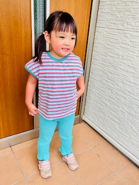 「アイテム（Tシャツ/カットソー）」を使った、♡can &me♡さん（キッズ・100cm）の夏コーディネート