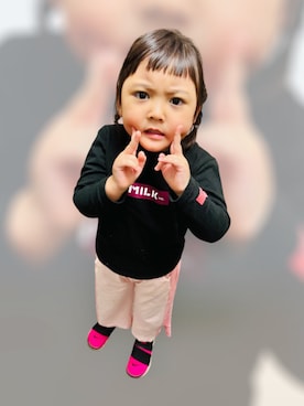 「アイテム（Tシャツ/カットソー）」を使った、♡can &me♡さん（キッズ・100cm）の秋コーディネート