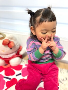 「カラー×コーデ」｜♡can &me♡さん（キッズ・90cm）の冬コーディネート