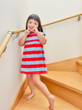 「アイテム（ワンピース/ドレス、レッド系）」を使った、♡can &me♡さん（キッズ・100cm）の夏コーディネート