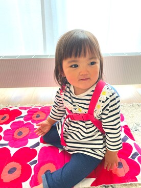 「むすめコーデ」｜「アイテム（トップス）」を使った、♡can &me♡さん（キッズ・90cm）の秋コーディネート