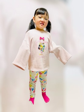 「アイテム（Tシャツ/カットソー）」を使った、♡can &me♡さん（キッズ・100cm）の冬コーディネート