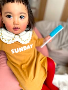 「おんなのこコーデ」｜「アイテム（ワンピース/ドレス）」を使った、♡can &me♡さん（キッズ・90cm）の冬コーディネート