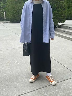 「H&M（エイチ・アンド・エム）のアイテム（シャツ/ブラウス）」を使った、hitomiさん（レディース・155cm）の春コーディネート