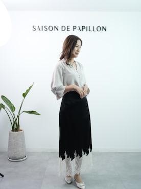 「SAISON DE PAPILLON（セゾンドパピヨン）のアイテム」を使った、saisondepapillon_officialさん（レディース・165cm）の春コーディネート