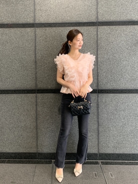 「SAISON DE PAPILLON（セゾンドパピヨン）のアイテム」を使った、saisondepapillon_officialさん（レディース・168cm）の春コーディネート