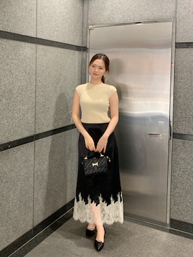 「SAISON DE PAPILLON（セゾンドパピヨン）のアイテム」を使った、saisondepapillon_officialさん（レディース・168cm）の春コーディネート