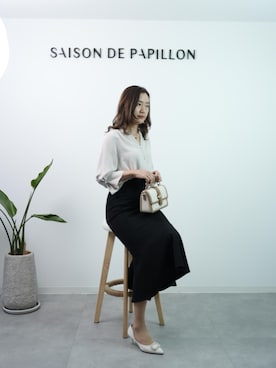 「SAISON DE PAPILLON（セゾンドパピヨン）のアイテム」を使った、saisondepapillon_officialさん（レディース・165cm）の春コーディネート