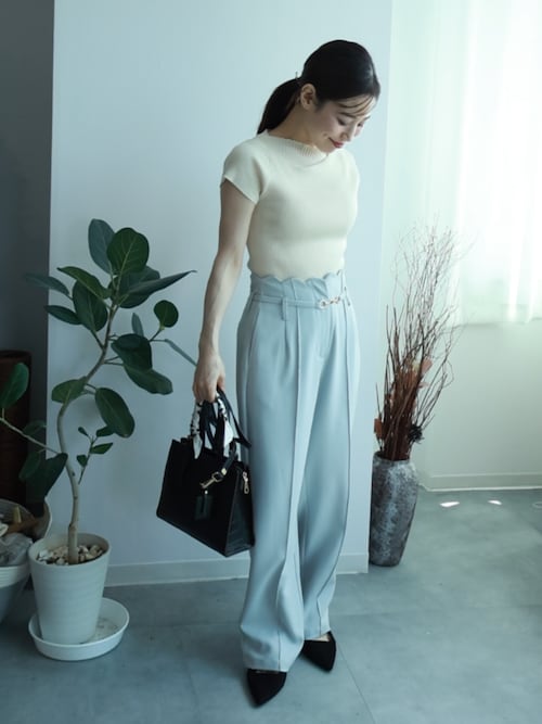 【CECILIE BAHNSEN】 フリル スカラップヘム ワイドパンツ スカラップウエストワイドパンツsdp0172 ベージュ – [公式]SAISON DE