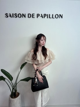 「SAISON DE PAPILLON（セゾンドパピヨン）のアイテム」を使った、saisondepapillon_officialさん（レディース・164cm）の春コーディネート