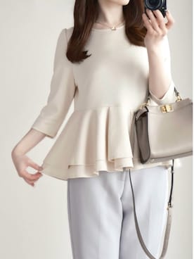 「SAISON DE PAPILLON（セゾンドパピヨン）のアイテム」を使った、saisondepapillon_officialさん（レディース・168cm）の春コーディネート