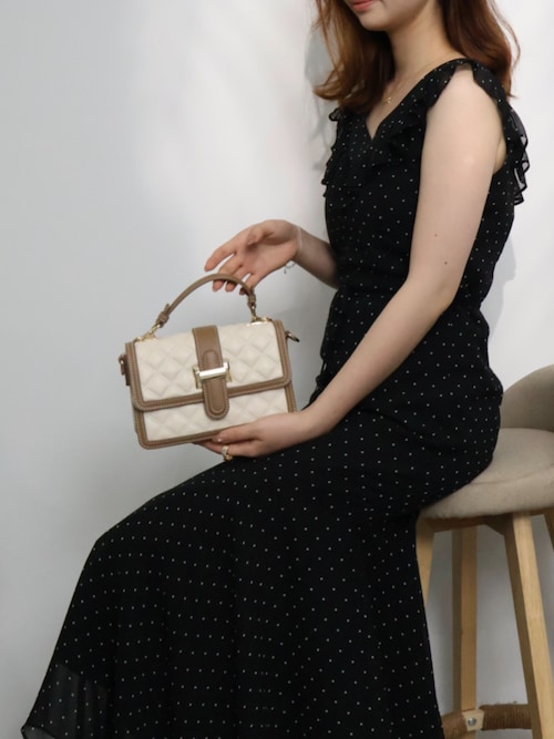 大好評！新色追加」ドットシフォンロング丈ワンピース 綺麗 細見 大人