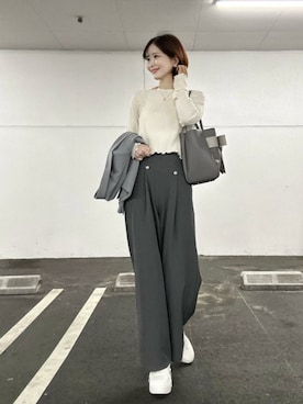 「SAISON DE PAPILLON（セゾンドパピヨン）のアイテム」を使った、saisondepapillon_officialさん（レディース・165cm）の春コーディネート